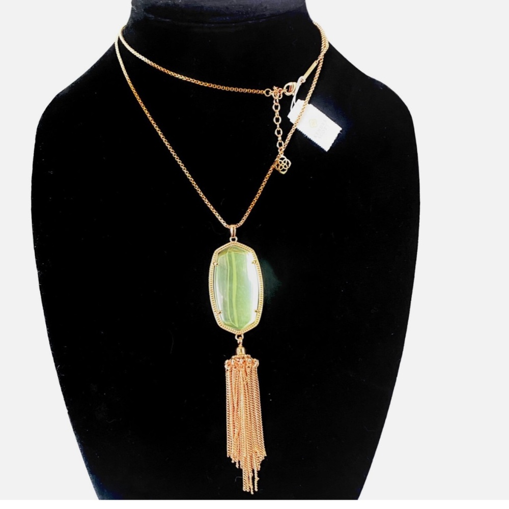 New Kendra Scott RAYNE Pendant Necklace Hologram DICHROIC Glass Tag DustBag $125